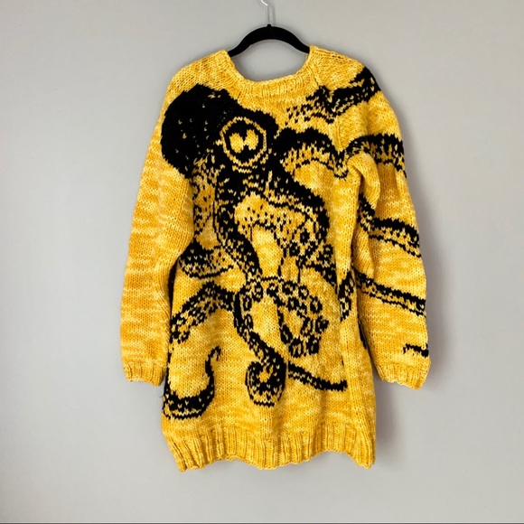 we are knitters Sweaters - Hand Knit Octopus Wool Long Sweater